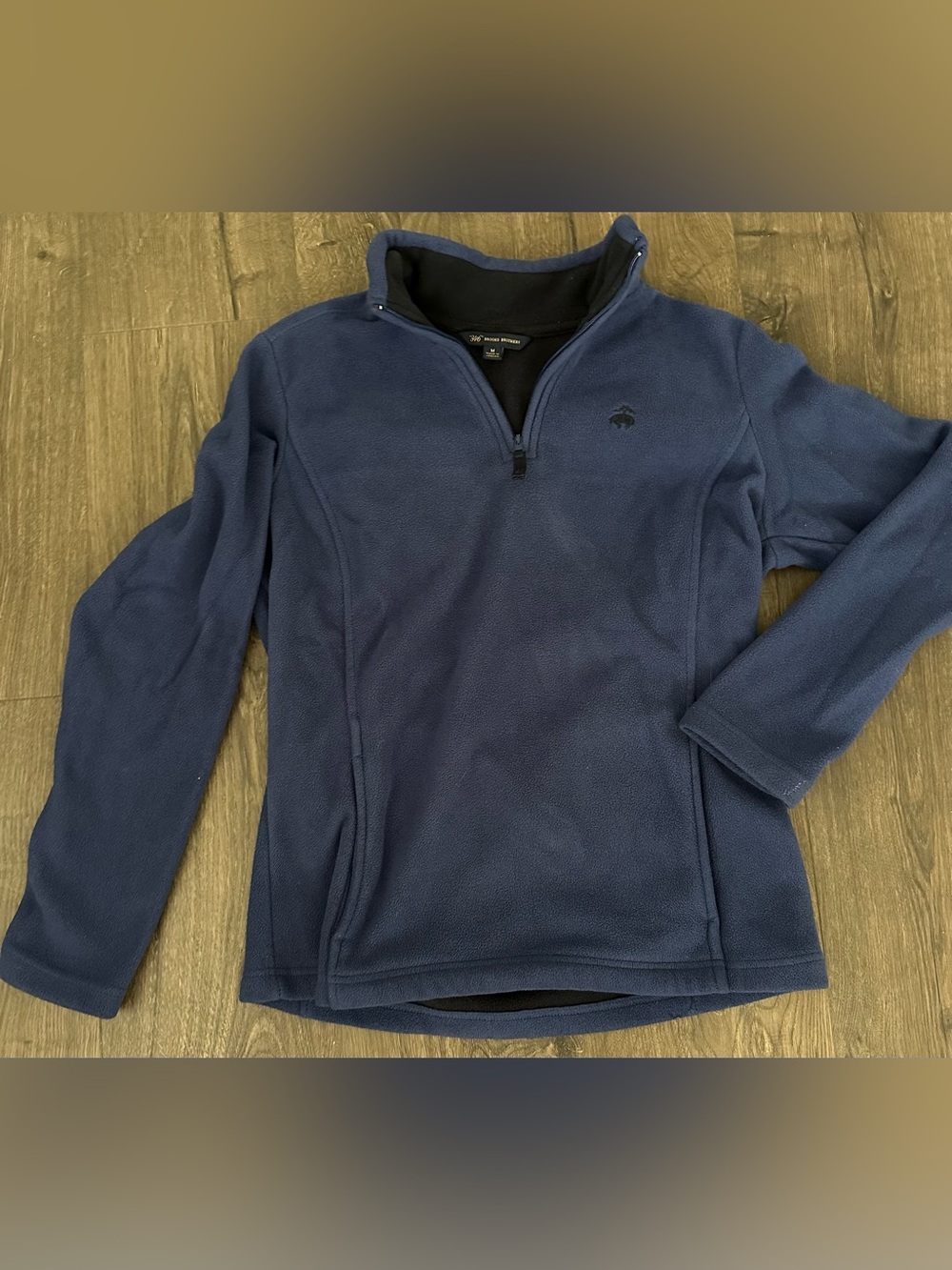 Brooks Brothers Navy Quarter-Zip Fleece Pullover - Picture 2 of 4